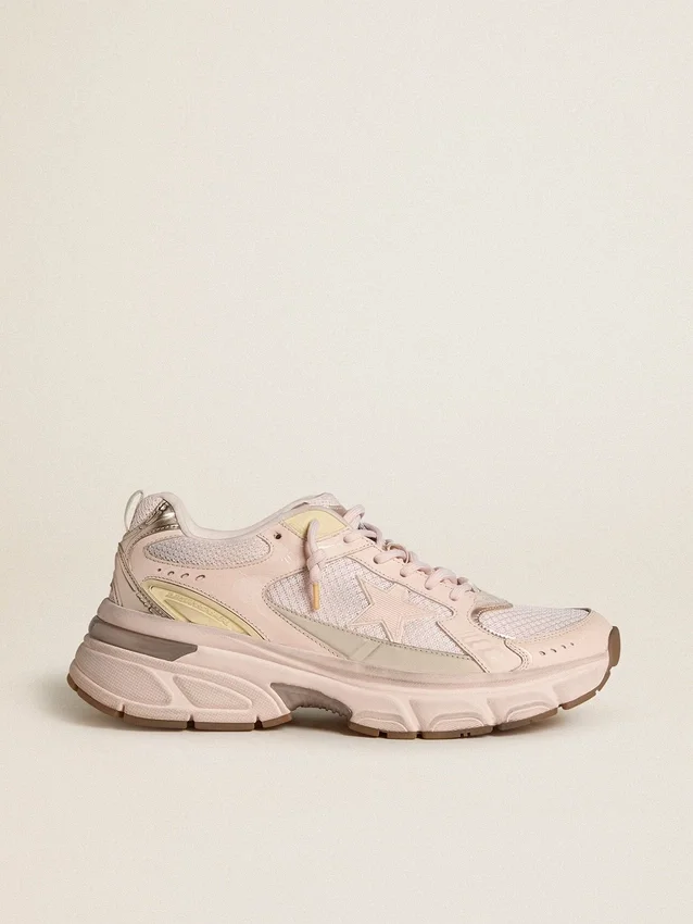 Lightstar para hombre con parte superior de piel rosa y malla y estrella rosa