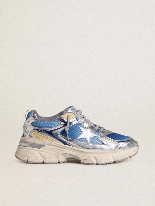 Lightstar para hombre en malla azul claro con estrella de TPU blanca e inserciones biológicas plateadas
