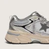 Lightstar para hombre en malla gris y piel napa plateada con estrella de TPU gris