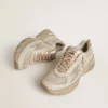 Lightstar para hombre en piel gris paloma y malla con estrella de TPU beige