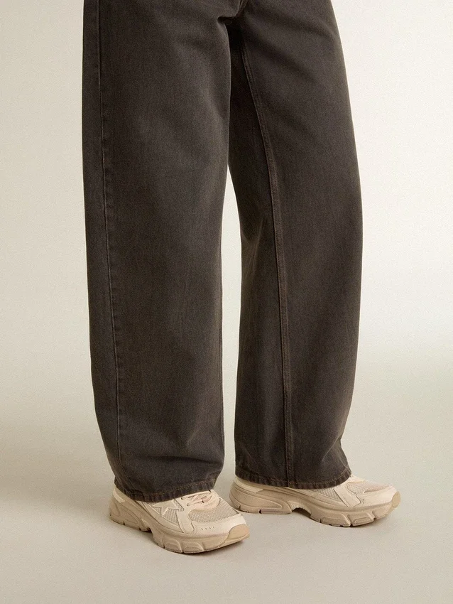 Lightstar para hombre en piel gris paloma y malla con estrella de TPU beige