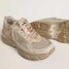 Lightstar para hombre en piel gris paloma y malla con estrella de TPU beige