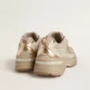 Lightstar para hombre en piel gris paloma y malla con estrella de TPU beige