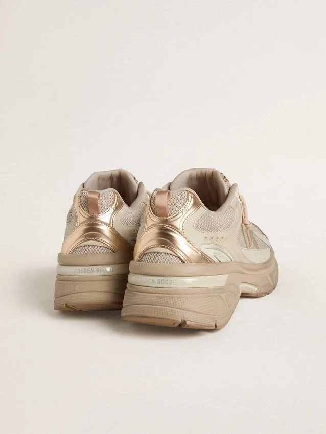 Lightstar para hombre en piel gris paloma y malla con estrella de TPU beige