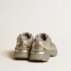 Lightstar para hombre en piel metalizada y malla plateada con estrella gris