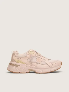Lightstar para mujer con parte superior de piel rosa y malla y estrella rosa