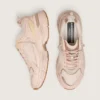 Lightstar para mujer con parte superior de piel rosa y malla y estrella rosa