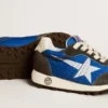 Marathon Junior en nailon azul con estrella estampada y lengüeta de cuero en el talón