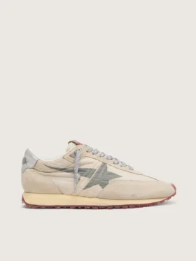 Marathon para hombre con parte superior de nailon beige y estrella gris