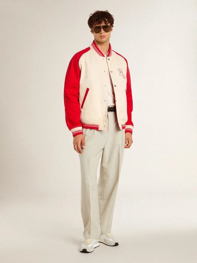 Marathon para hombre con parte superior de nailon blanco y estrella plateada
