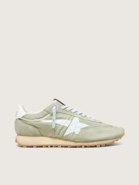Marathon para hombre en nailon verde salvia con estrella blanca