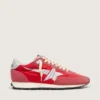 Marathon para mujer con parte superior de nailon rojo y estrella plateada