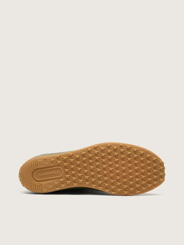 Marathon Speed para hombre en piel verde oliva con estrella color crema