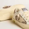 May Teen en piel blanca y purpurina dorada rosa con estrella de ante beige