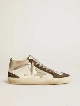 Mid Star con estrella de piel gris y detalle de piel plateada metalizada