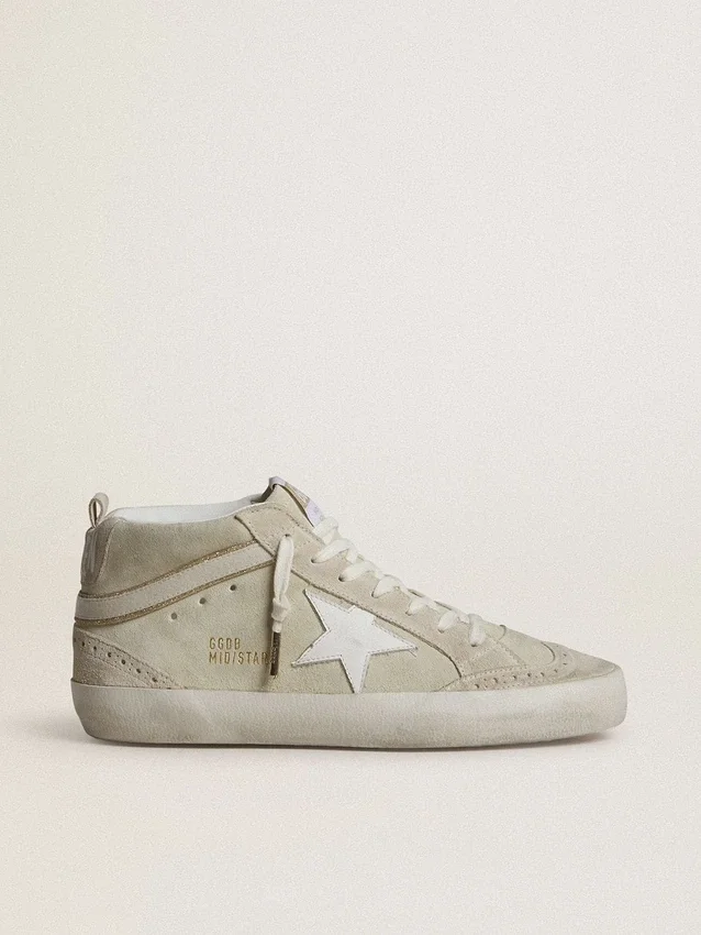 Mid Star en ante gris claro con estrella de piel blanca