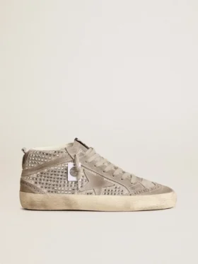 Mid Star en ante plateado con cristales Swarovski y estrella de ante