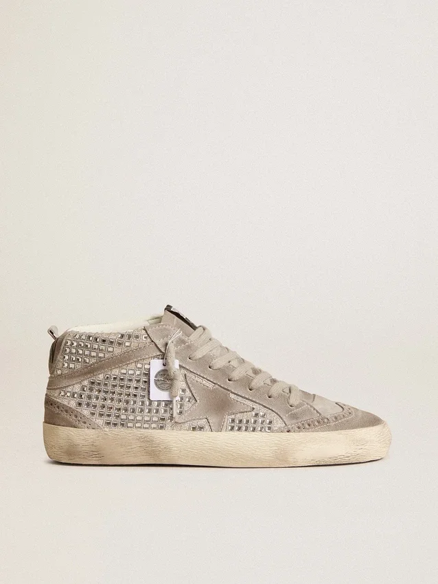 Mid Star en ante plateado con cristales Swarovski y estrella de ante
