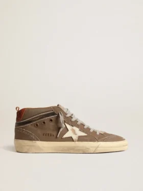 Mid Star en lona verde con estrella de piel y detalle negro