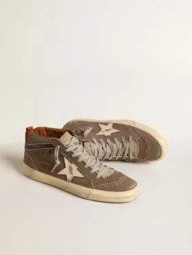 Mid Star en lona verde con estrella de piel y detalle negro