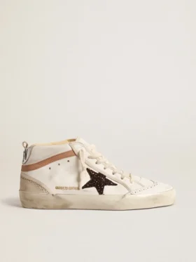 Mid Star en napa con estrella brillante y detalle en piel color nude