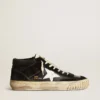 Mid Star para hombre en napa y ante negros con estrella de piel blanca