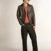 Mid Star para hombre en napa y ante negros con estrella de piel blanca