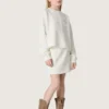 Minifalda para niñas «Journey» de felpa de algodón blanca con cristales y bordados