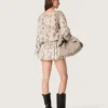 Minivestido de algodón para mujer con estampado floral en blanco y negro