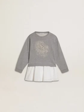 Minivestido gris y blanco para niñas