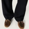 Mocasines Cruise para hombre en ante encerado marrón con cordones de senderismo en gris paloma