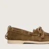 Mocasines Cruise para mujer en ante caqui con flecos y abalorios multicolores