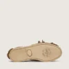 Mocasines Cruise para mujer en ante caqui con flecos y abalorios multicolores