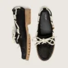 Mocasines Cruise para mujer en ante encerado negro con cordones negros de senderismo
