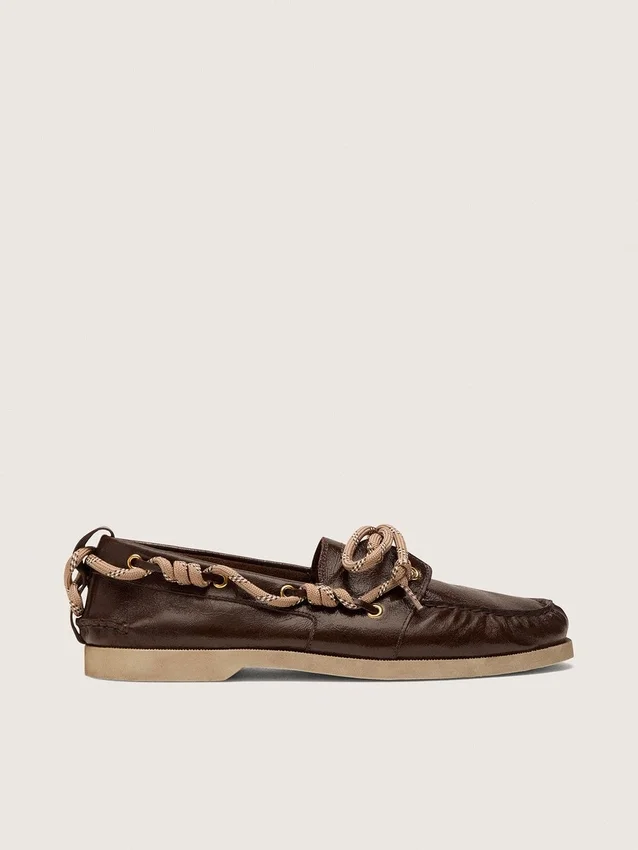 Mocasines Cruise para mujer en piel marrón oscuro brillante