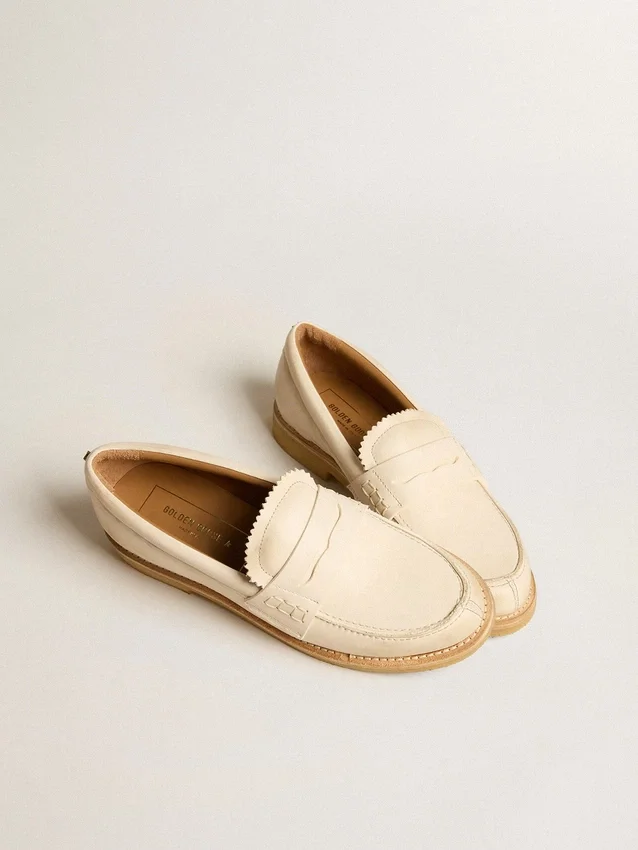 Mocasines Jerry en piel blanco mantequilla