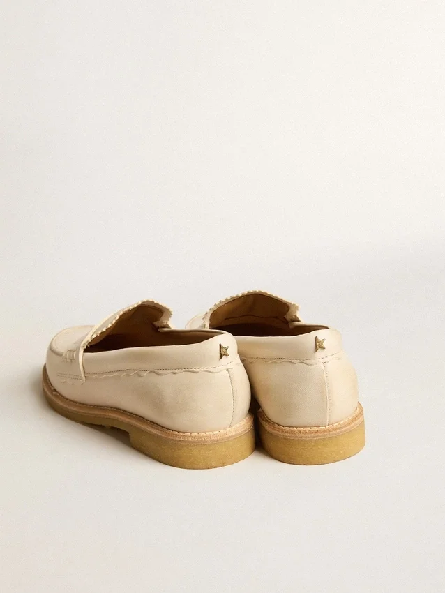 Mocasines Jerry en piel blanco mantequilla