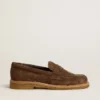 Mocasines Jerry para mujer en ante gris paloma
