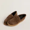 Mocasines Jerry para mujer en ante gris paloma