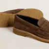 Mocasines Jerry para mujer en ante gris paloma