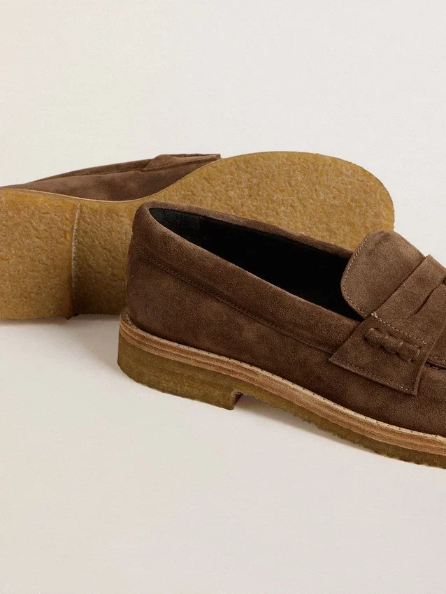 Mocasines Jerry para mujer en ante gris paloma