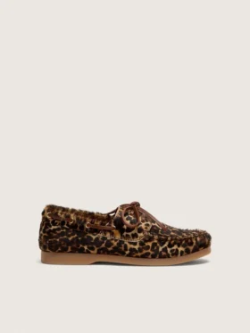 Mocasines Young Cruise en piel de potro con estampado de leopardo