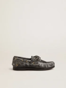 Mocasines Young Cruise en piel negra desgastada