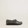 Mocasín Cruise para niño en piel negra desgastada