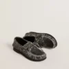 Mocasín Cruise para niño en piel negra desgastada