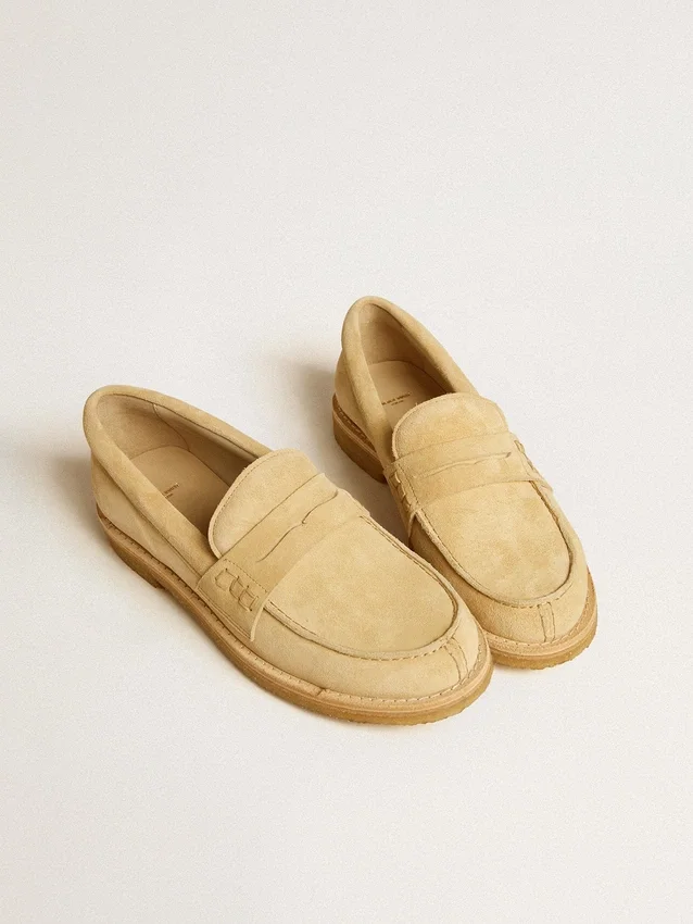 Mocasín Jerry en ante encerado color crudo