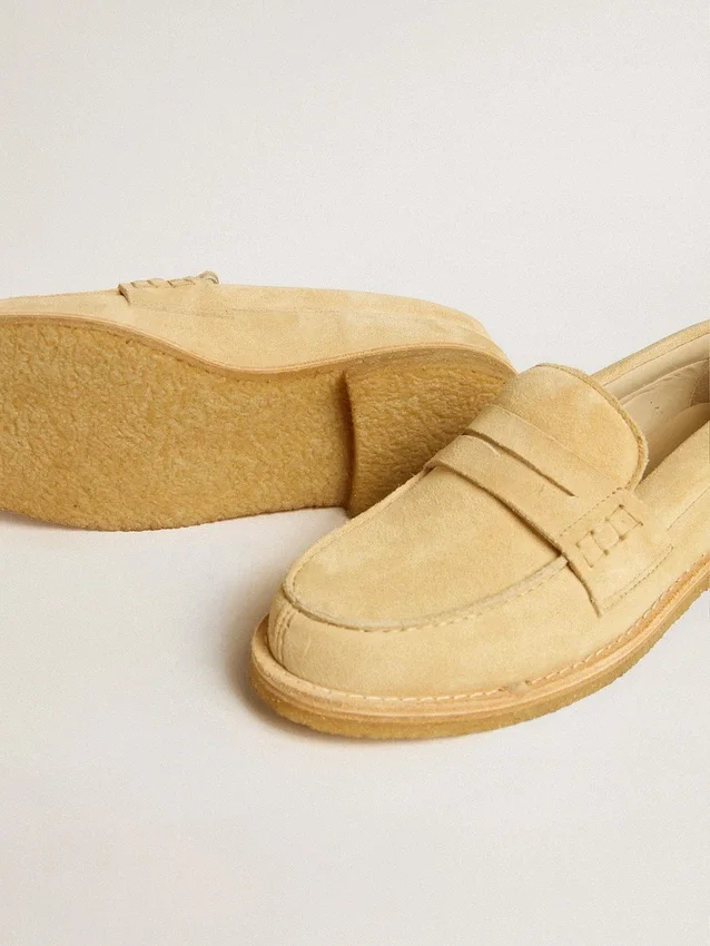 Mocasín Jerry en ante encerado color crudo