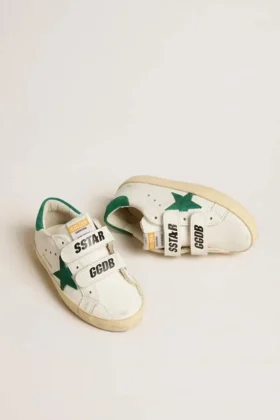 Old School Teen con estrella de ante verde y lengüeta en el talón