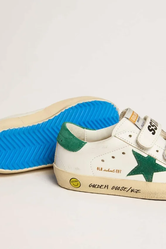 Old School Teen con estrella de ante verde y lengüeta en el talón