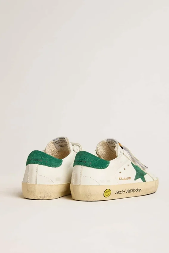 Old School Teen con estrella de ante verde y lengüeta en el talón